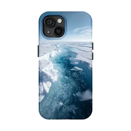 Arctic Ice Sheet Cracking Blue Frozen Landscape