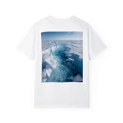 Arctic Ice Sheet Cracking Blue Frozen Landscape