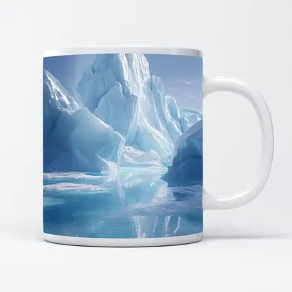 Iceberg Reflection Arctic Blue Glacial Waters