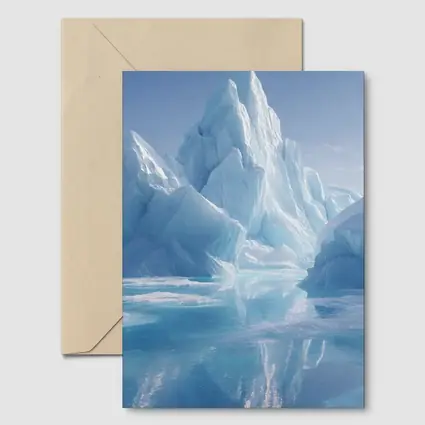Iceberg Reflection Arctic Blue Glacial Waters