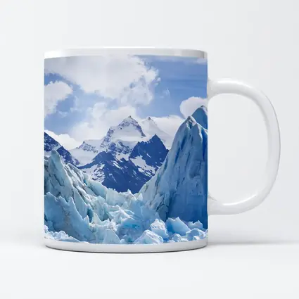 Blue Glacier Peaks Snow Mountains Sky