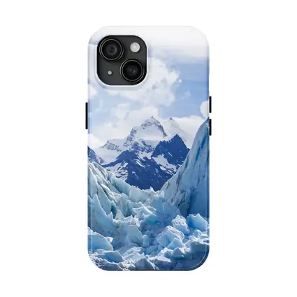 Blue Glacier Peaks Snow Mountains Sky