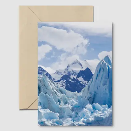 Blue Glacier Peaks Snow Mountains Sky