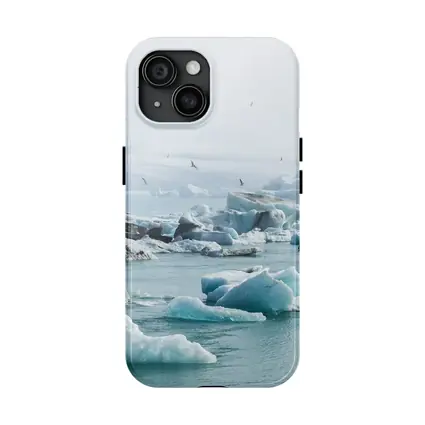 Icebergs Floating in Glacial Arctic Waters