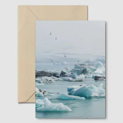 Icebergs Floating in Glacial Arctic Waters