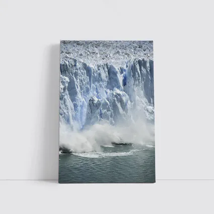 Glacier Calving Ice Wall Ocean Spray