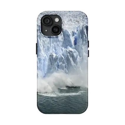 Glacier Calving Ice Wall Ocean Spray