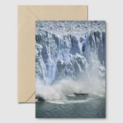 Glacier Calving Ice Wall Ocean Spray