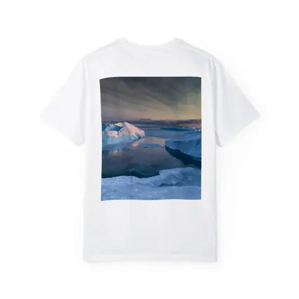 Arctic Icebergs Frozen Ocean Sunset Sky