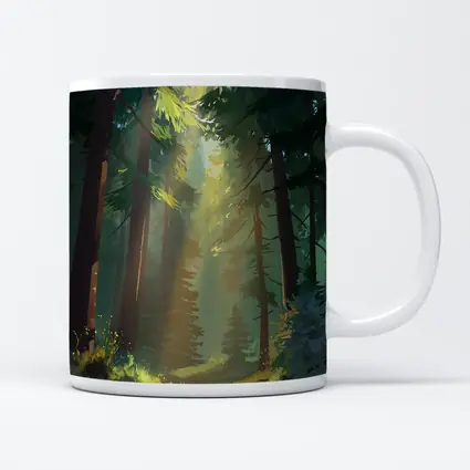 Sunlit Forest Path Digital Illustration Art