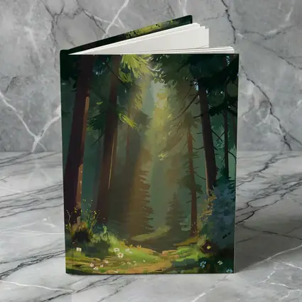 Sunlit Forest Path Digital Illustration Art