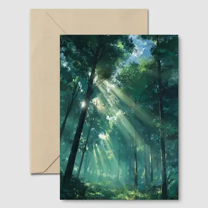 Anime Forest Sunlight Rays Through Trees