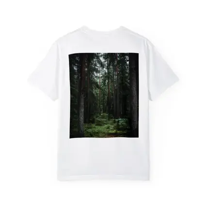 Dark Pine Forest Moss Green Woodland Scene