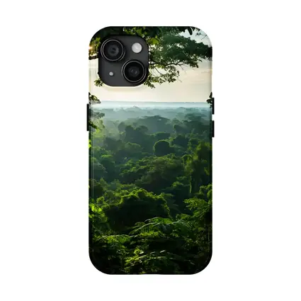 Dense Tropical Rainforest Canopy Misty Horizon