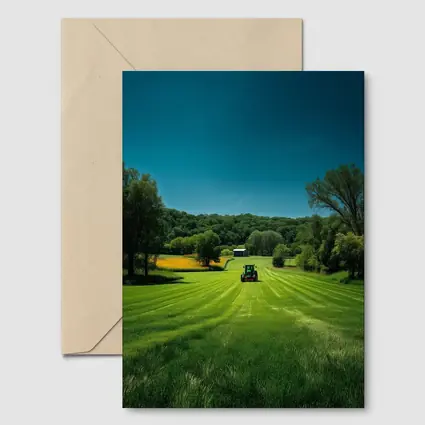 Green Farm Field Tractor Rural Countryside