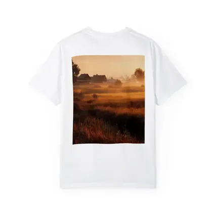 Misty Rural Village at Golden Sunrise