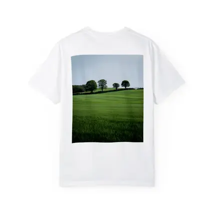 Green Rolling Fields With Trees Landscape