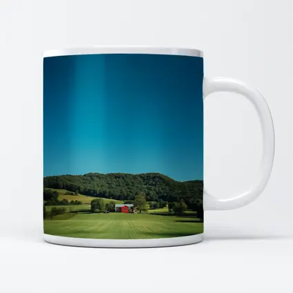 Red Barn Green Fields Rolling Hills Landscape