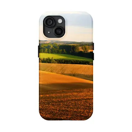 Golden Rolling Fields Green Trees Countryside
