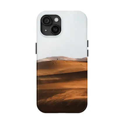 Lone Figure Walking Desert Sand Dunes