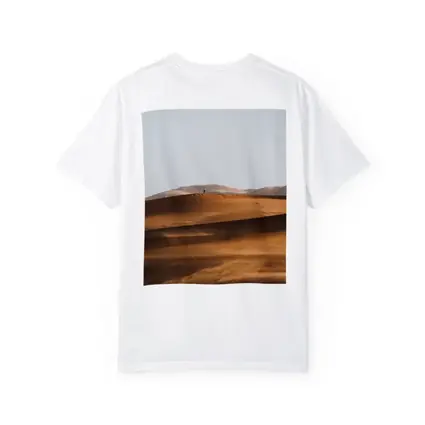 Lone Figure Walking Desert Sand Dunes