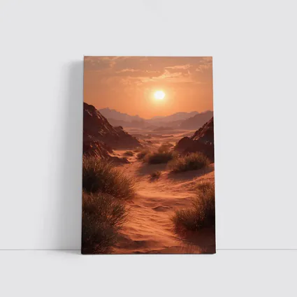 Desert Canyon Sunset Warm Golden Sky