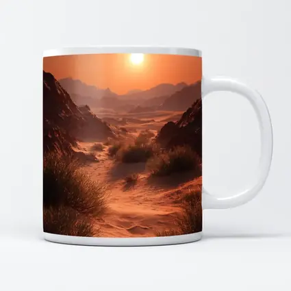 Desert Canyon Sunset Warm Golden Sky