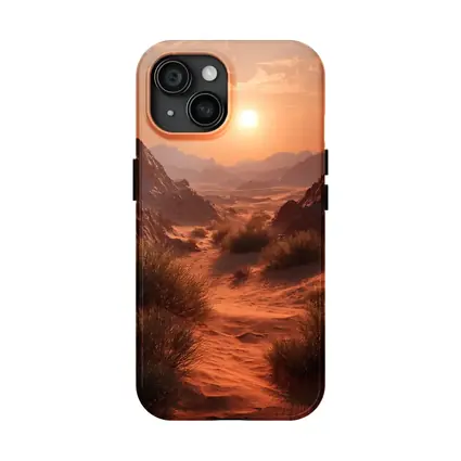Desert Canyon Sunset Warm Golden Sky