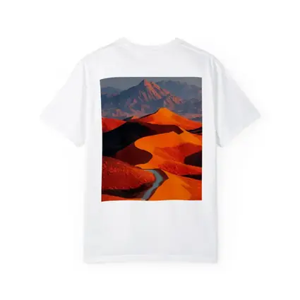 Orange Desert Dunes Winding Road Mountain