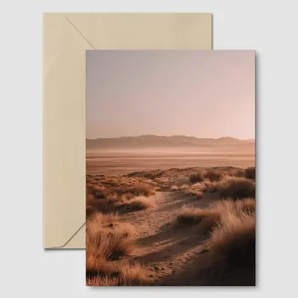 Desert Path Dry Grass Mountain Haze