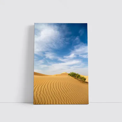 Golden Sand Dunes Blue Sky Desert
