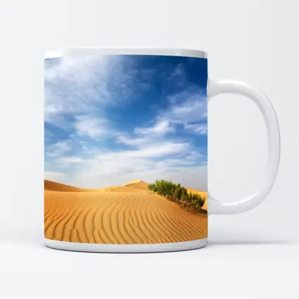Golden Sand Dunes Blue Sky Desert