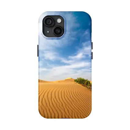 Golden Sand Dunes Blue Sky Desert