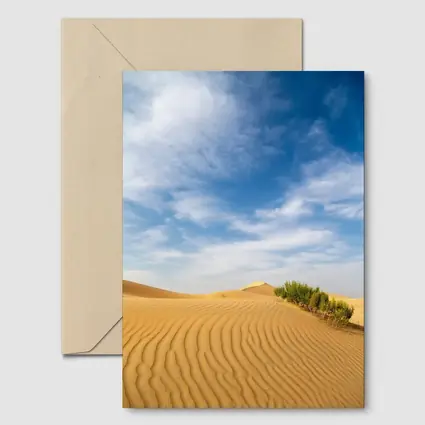 Golden Sand Dunes Blue Sky Desert