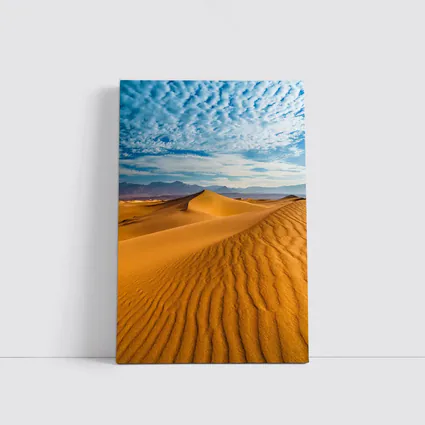 Golden Sand Dunes Blue Cloudy Sky