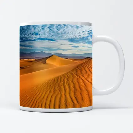 Golden Sand Dunes Blue Cloudy Sky