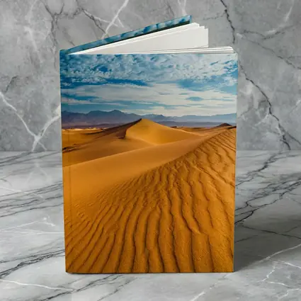 Golden Sand Dunes Blue Cloudy Sky