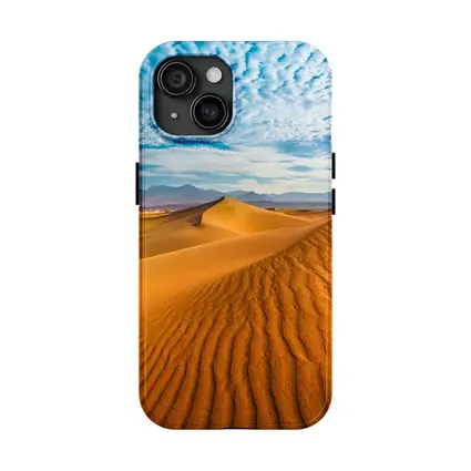 Golden Sand Dunes Blue Cloudy Sky