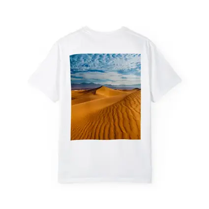 Golden Sand Dunes Blue Cloudy Sky