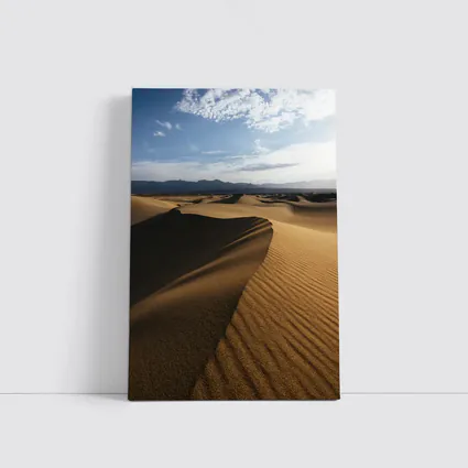 Golden Sand Dunes Desert Mountain Horizon
