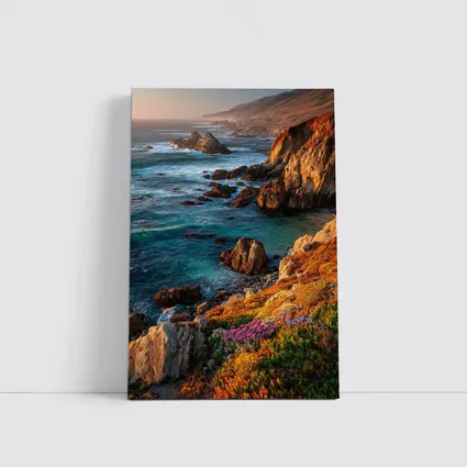 Big Sur Rocky Coastline Golden Hour Seascape