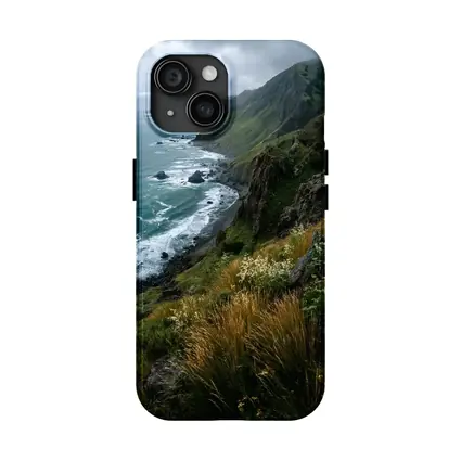 Rugged Coastal Cliffs Wild Grass Ocean View