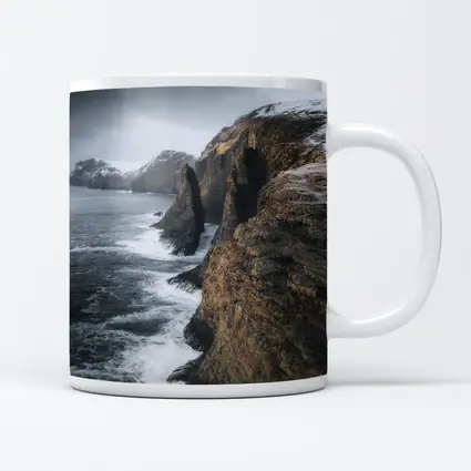 Rocky Coastal Cliffs Winter Ocean Waves