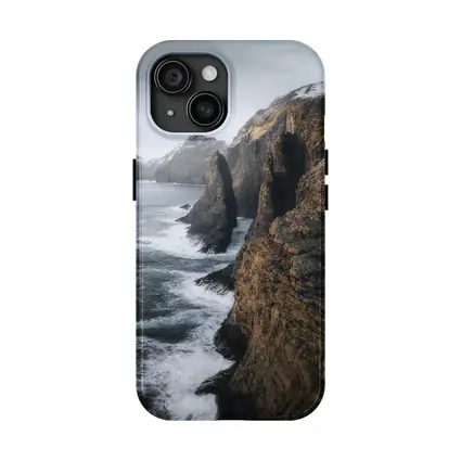 Rocky Coastal Cliffs Winter Ocean Waves
