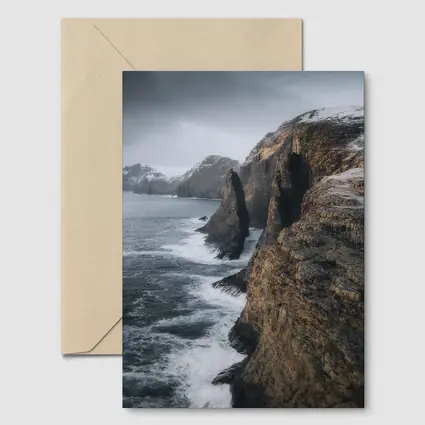 Rocky Coastal Cliffs Winter Ocean Waves