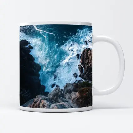 Cliff Edge View Over Ocean Waves