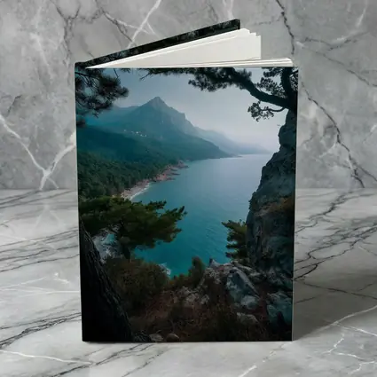 Rocky Coastal Cliffs Pine Trees Mountain View