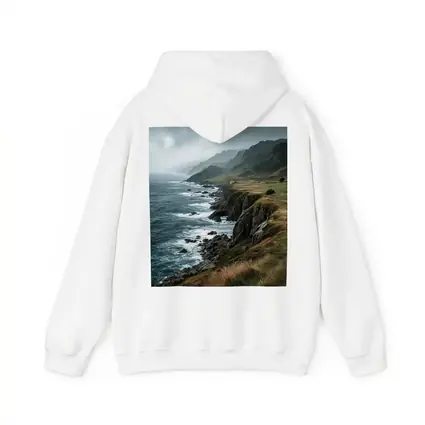 Stormy Coastal Cliffs Green Hills Ocean View