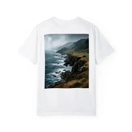 Stormy Coastal Cliffs Green Hills Ocean View
