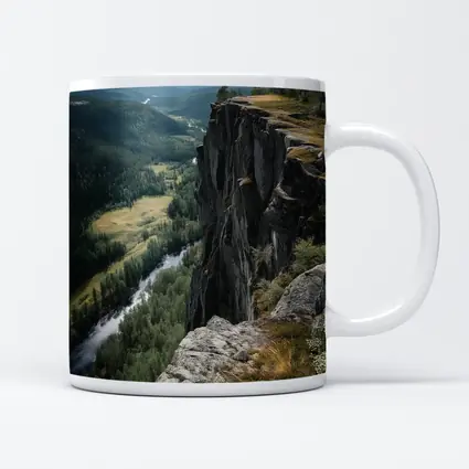 Rocky Cliff Overlooking Forest River Valley